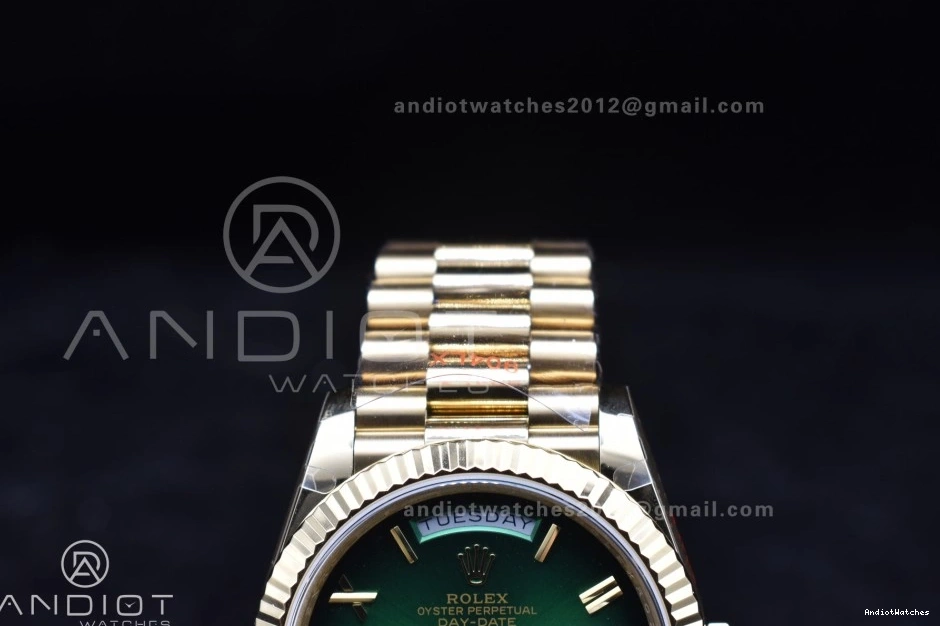 40 725 on Steel YG (Gain QF Bracelet President A2836 904L Dial Weight) Best DayDate V4 Green GoAnywhere Edition Black 0209